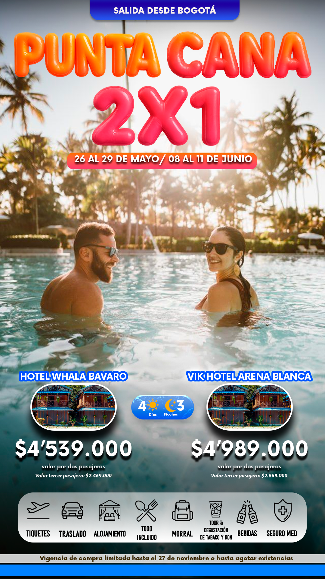 punta cana 2026 2 hoteles bog