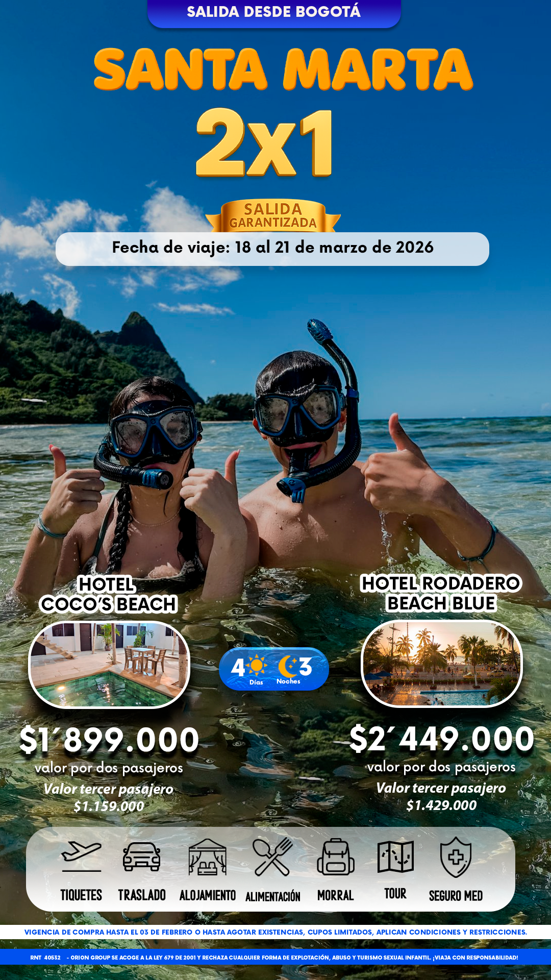 SANTA MARTA 2X1 2026 2 HOTELES BOG